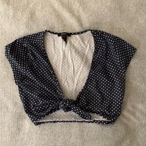 Polka Dot Front Tie Top